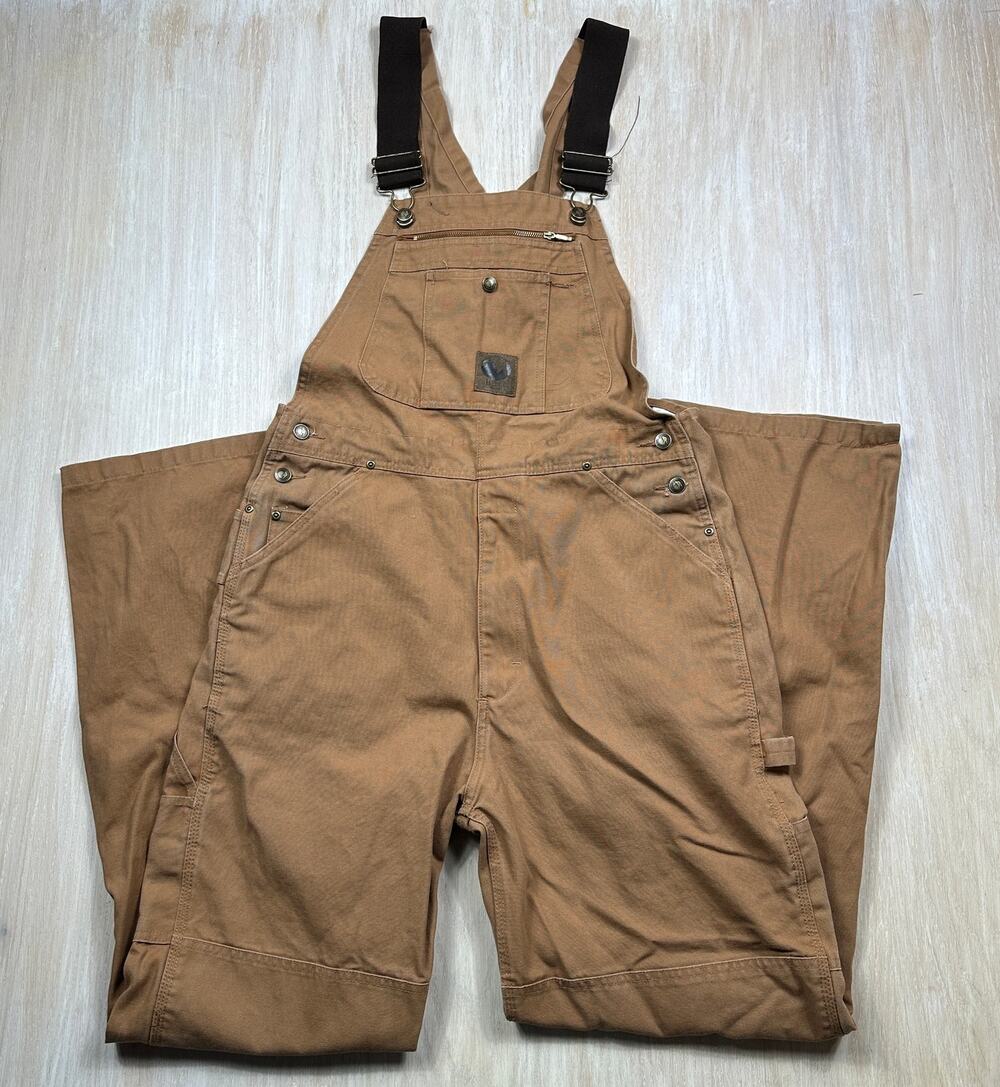 Berne Duck Canvas Double Knee Carpenter Workwear Utility Bib Overalls 36x34